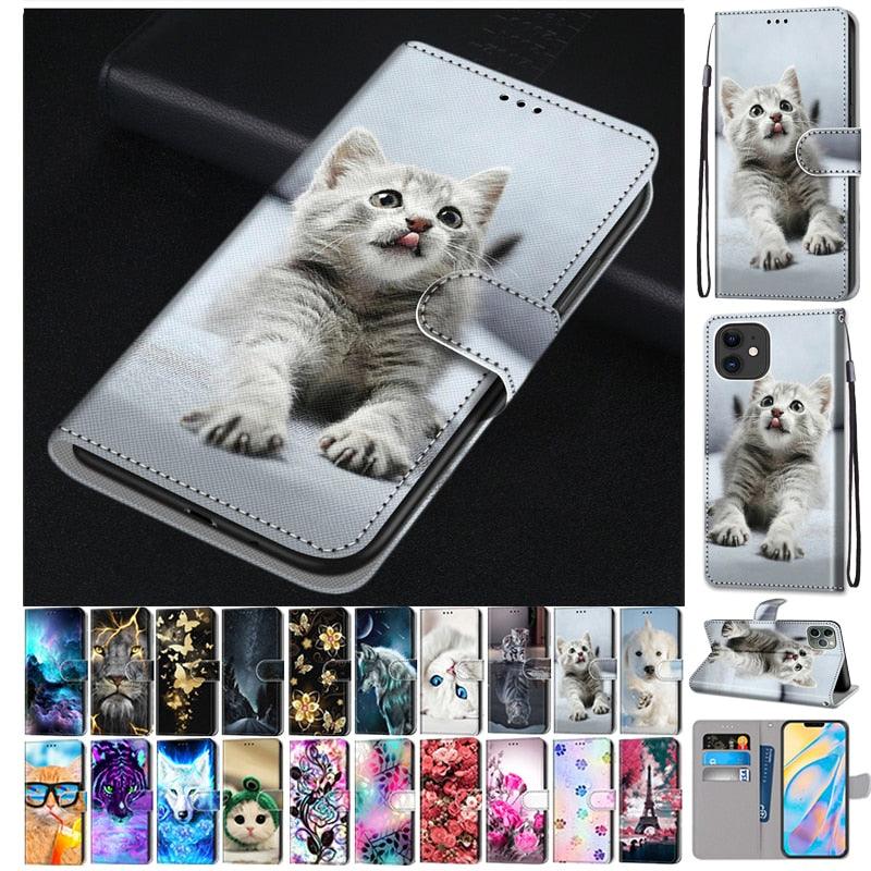 Étui à rabat pour Xiaomi Redmi 9 9A 9C NFC 8 8A Coque en cuir et silicone avec portefeuille pour Xiomi Redmi Note 8 Pro 9 9S 9 Pro Étuis livre en cuir premium Coque magnétique avec fentes pour cartes et fonction support Étui de protection