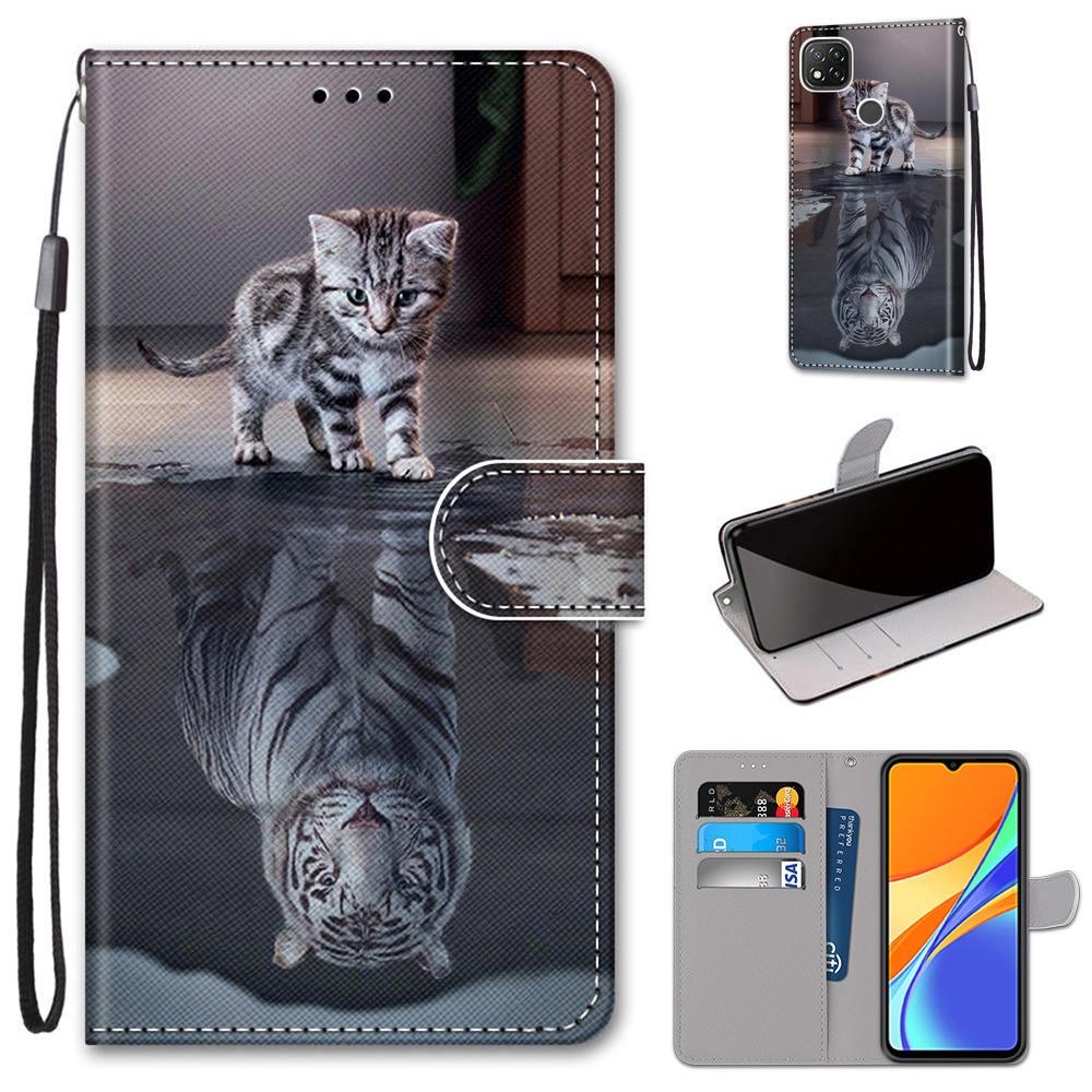 Étui à rabat pour Xiaomi Redmi 9 9A 9C NFC 8 8A, étui de téléphone en cuir silicone avec portefeuille pour Redmi Note 8 Pro 9 9S 9 Pro, étui de livre en cuir, étui à rabat en PU avec portefeuille, béquille, fermeture magnétique et porte-cartes