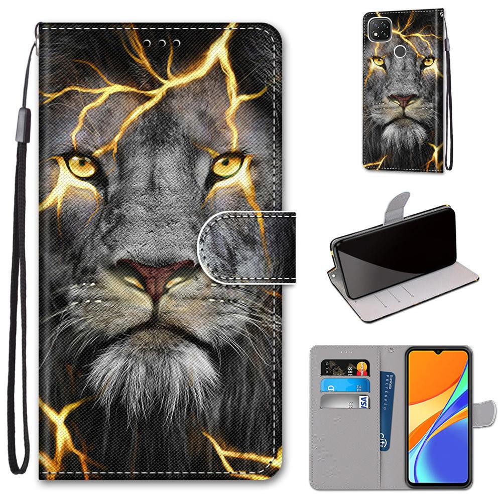 Étui à rabat pour Xiaomi Redmi 9 9A 9C NFC 8 8A, étui de téléphone en cuir silicone avec portefeuille pour Redmi Note 8 Pro 9 9S 9 Pro, étui de livre en cuir, étui à rabat en PU avec portefeuille, béquille, fermeture magnétique et porte-cartes