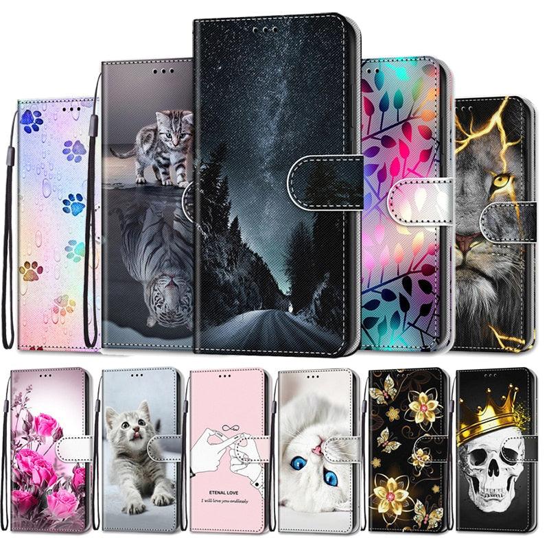 Étui à rabat pour Xiaomi Redmi 9 9A 9C NFC 8 8A, étui de téléphone en cuir silicone avec portefeuille pour Redmi Note 8 Pro 9 9S 9 Pro, étui de livre en cuir, étui à rabat en PU avec portefeuille, béquille, fermeture magnétique et porte-cartes
