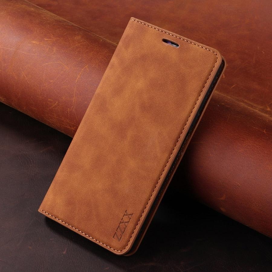 Étui portefeuille antichoc en cuir avec blocage RFID pour Xiaomi Redmi Note 11 10 9 8 7 10C 10A 9 9A 9C 9T 8 Xiaomi Poco X3 X4 NFC M3 M4 Pro F3 avec fentes pour cartes, étui de protection à rabat en cuir magnétique