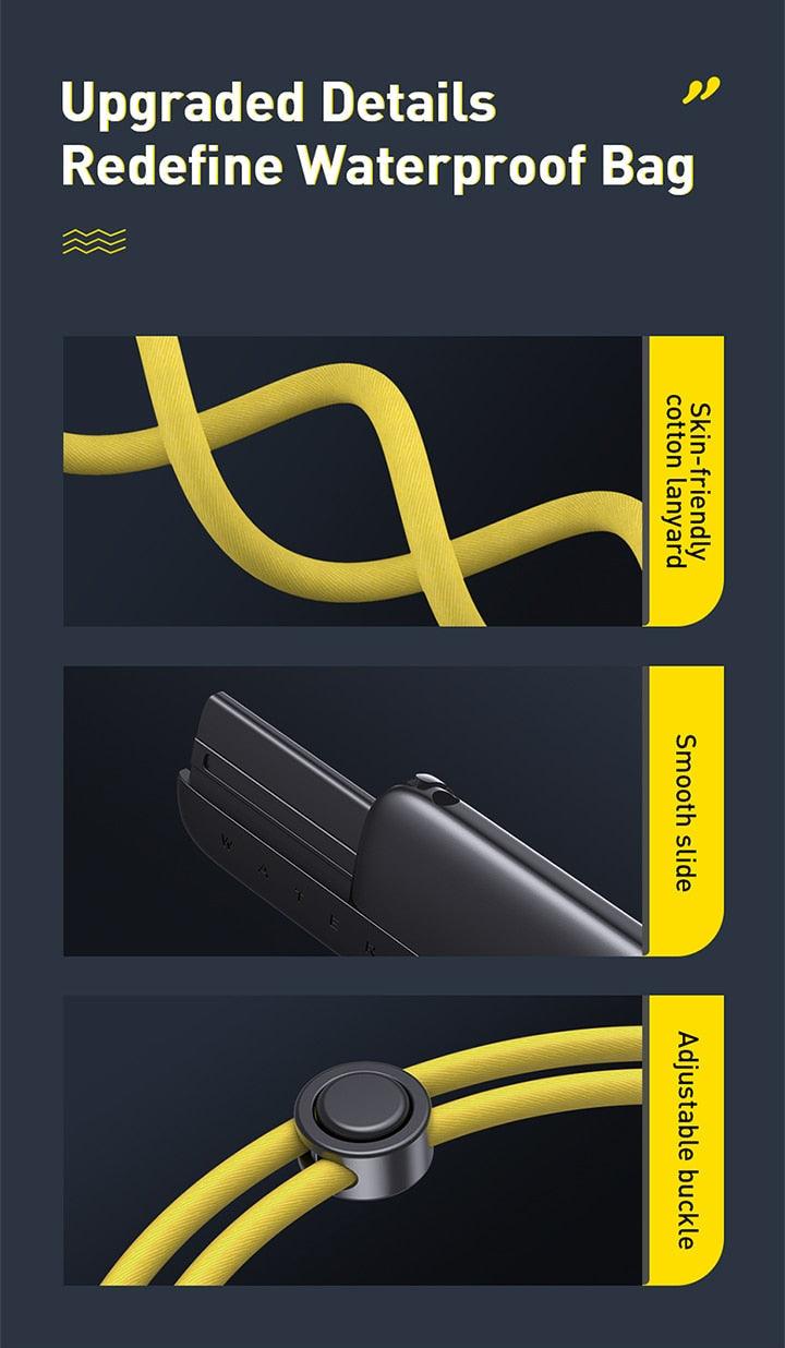 Pochette de téléphone étanche flottante pour la natation, étui de téléphone portable pour la natation, la plongée, le surf, la plage, étuis de téléphone étanches pour la natation et la navigation de plaisance de 7,2 pouces