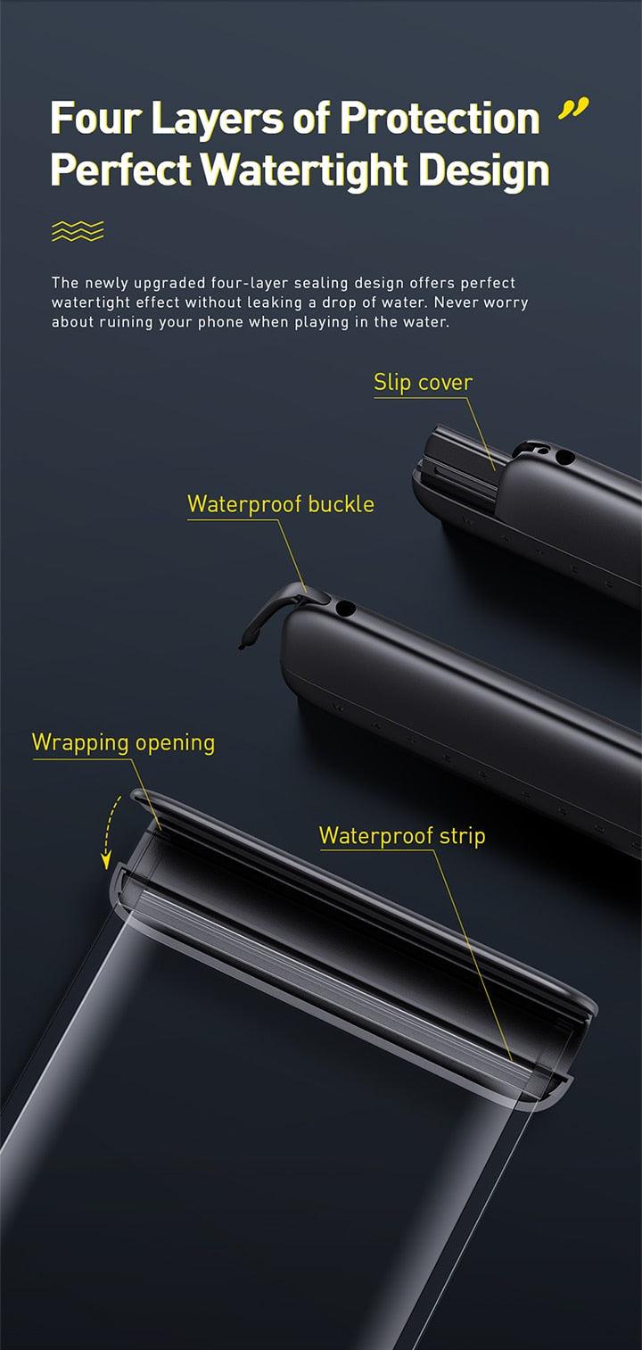 Pochette de téléphone étanche flottante pour la natation, étui de téléphone portable pour la natation, la plongée, le surf, la plage, étuis de téléphone étanches pour la natation et la navigation de plaisance de 7,2 pouces
