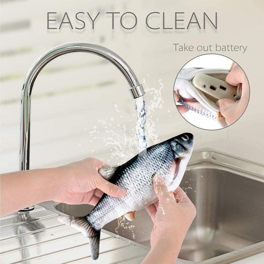 Jouet poisson Flappy Fish pour chats, jouet poisson en mouvement pour chats, jouet poisson interactif qui se tortille pour chats, jouet poisson qui danse, jouets pour chats avec herbe à chat, jouet amusant pour l'exercice des chats