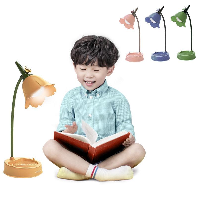 Lampe de bureau LED Fleur Lampe de chevet pour étudiant Éclairage tactile Lampe de lecture de chevet Protection des yeux Veilleuses Lampe de table Lumière Mignonnes lampes d'étude pour la décoration de la chambre