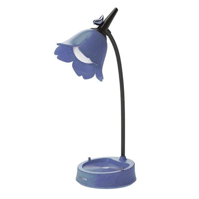 Lampe de bureau LED Fleur Lampe de chevet pour étudiant Éclairage tactile Lampe de lecture de chevet Protection des yeux Veilleuses Lampe de table Lumière Mignonnes lampes d'étude pour la décoration de la chambre