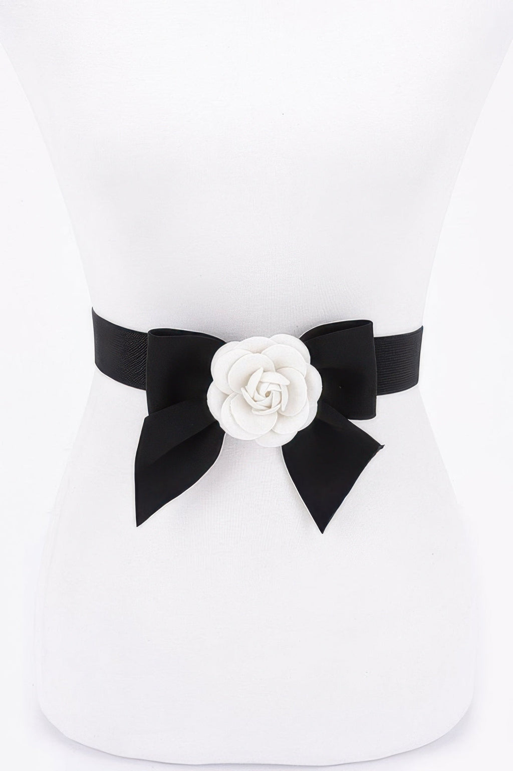 Ceinture élastique avec fleur et nœud en ruban