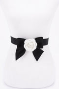 Ceinture élastique avec fleur et nœud en ruban