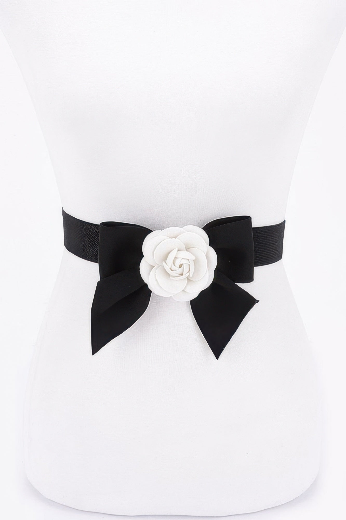 Ceinture élastique avec fleur et nœud en ruban