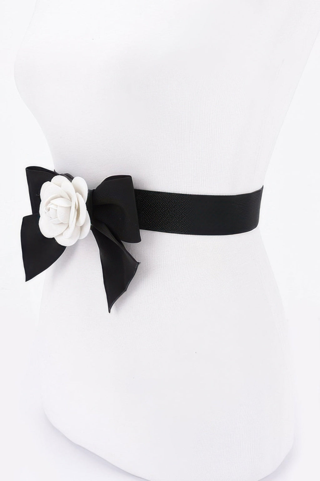 Ceinture élastique avec fleur et nœud en ruban