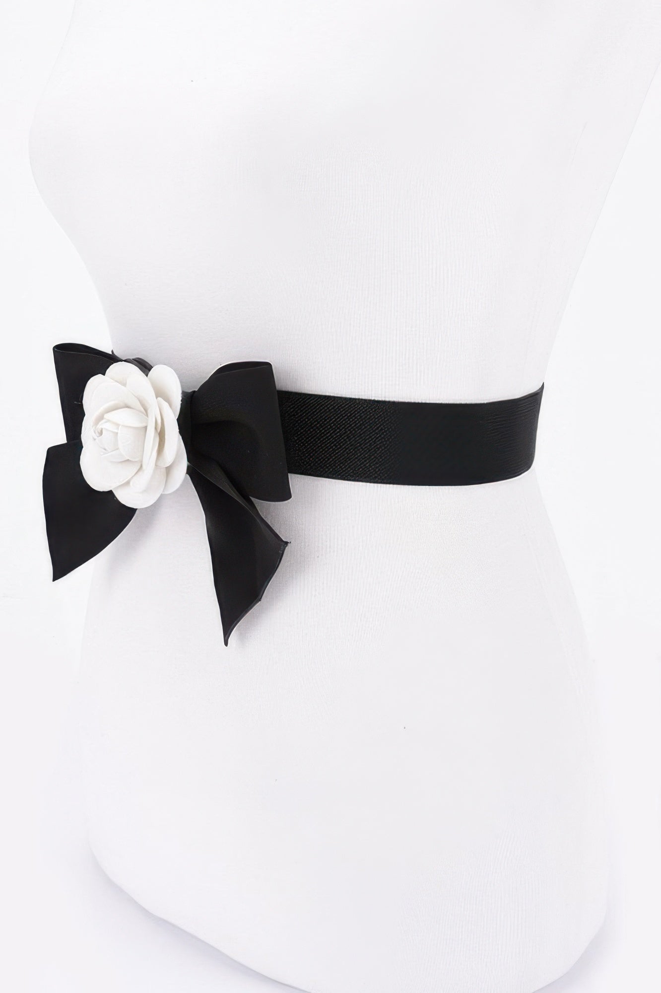 Ceinture élastique avec fleur et nœud en ruban
