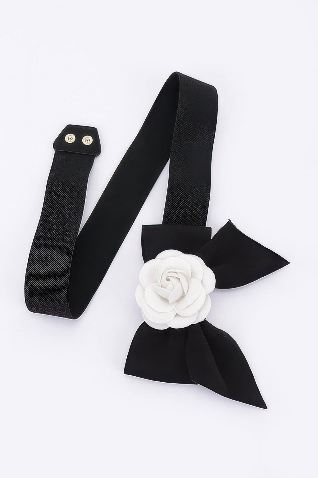 Ceinture élastique avec fleur et nœud en ruban