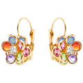 Boucles d'oreilles pendantes à levier en forme de fleur, ornées de cristaux Swarovski