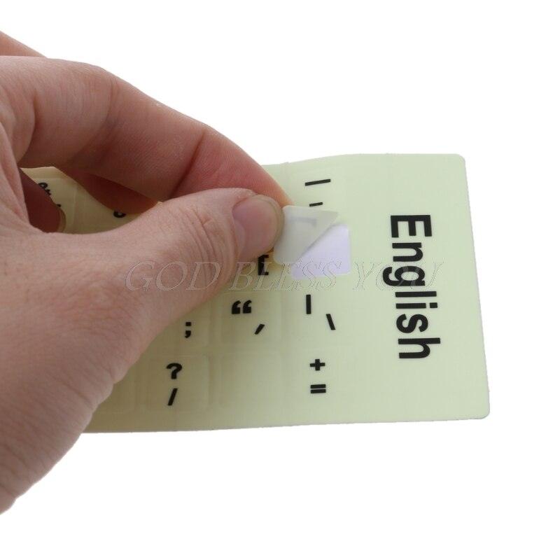 Autocollants de clavier fluorescents différentes langues optionnelles Film protecteur de clavier lumineux imperméable Protecteur de peau de clavier d'ordinateur portable de jeu pour les amateurs de jeux