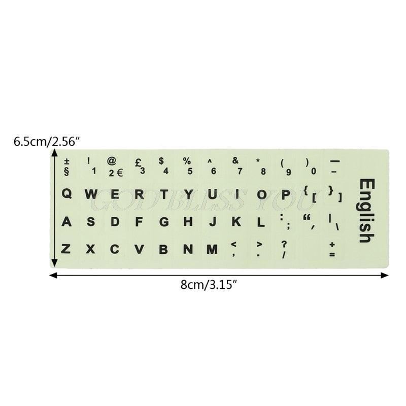 Autocollants de clavier fluorescents différentes langues optionnelles Film protecteur de clavier lumineux imperméable Protecteur de peau de clavier d'ordinateur portable de jeu pour les amateurs de jeux