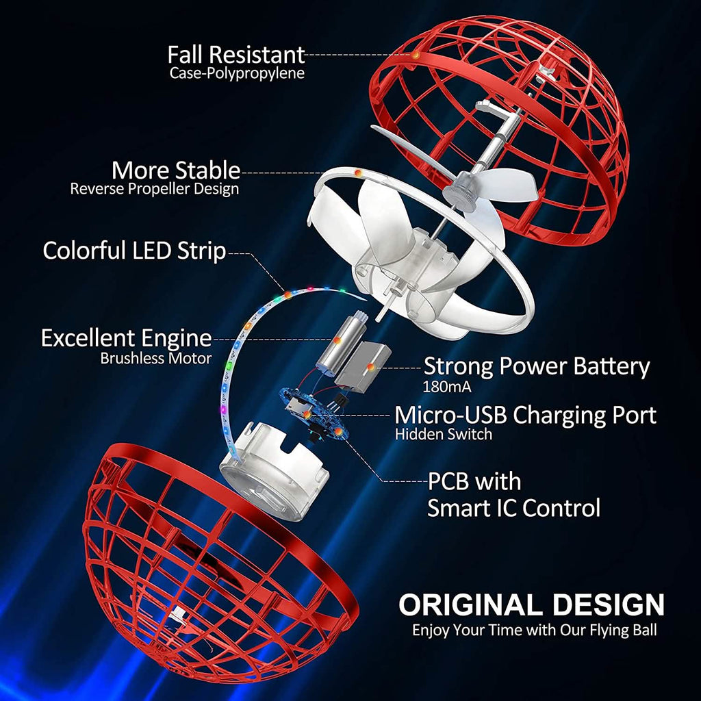 Balle volante Orb rechargeable, toupie boomerang, drone OVNI