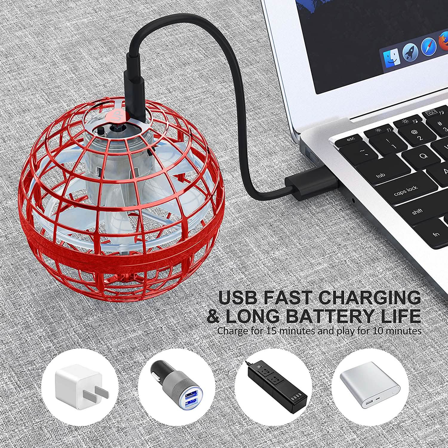 Balle volante Orb rechargeable, toupie boomerang, drone OVNI