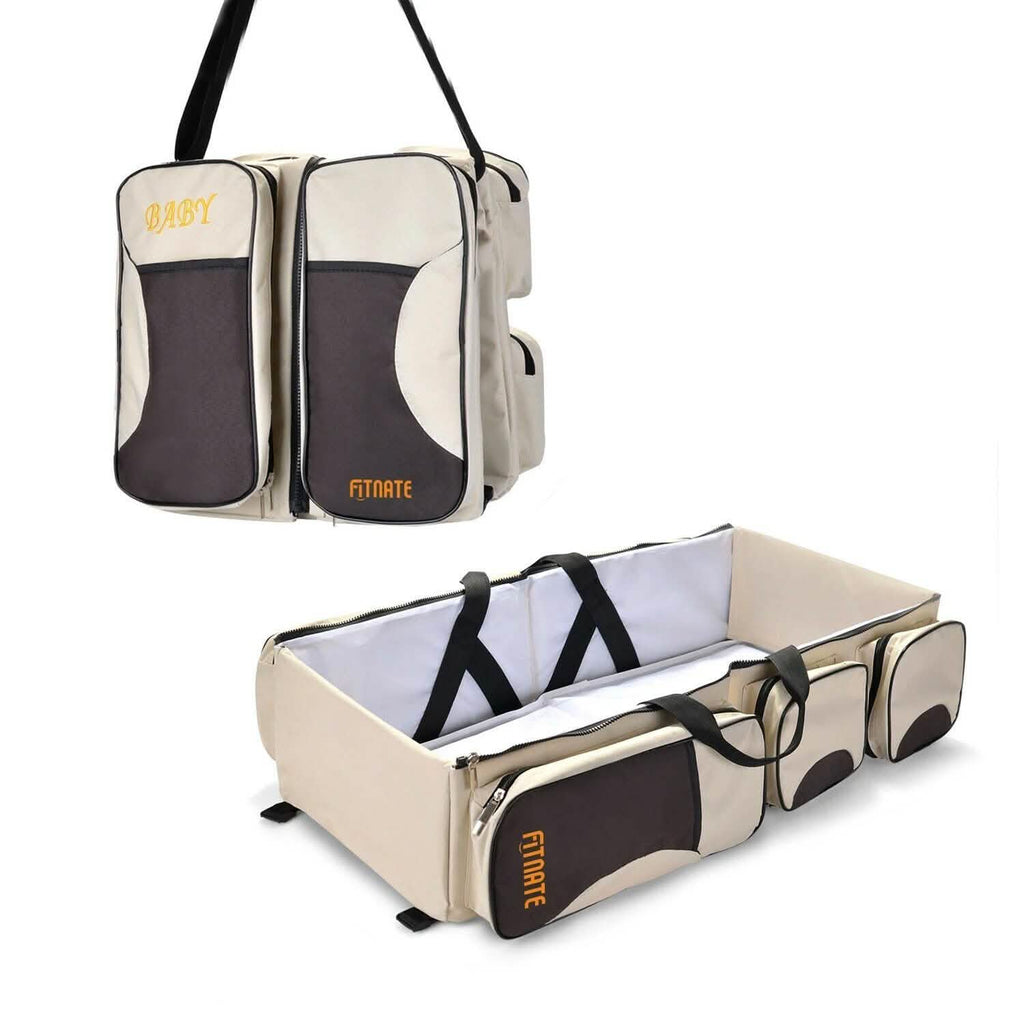 Sac à langer de voyage pliable 3-en-1 avec couffin et matelas à langer