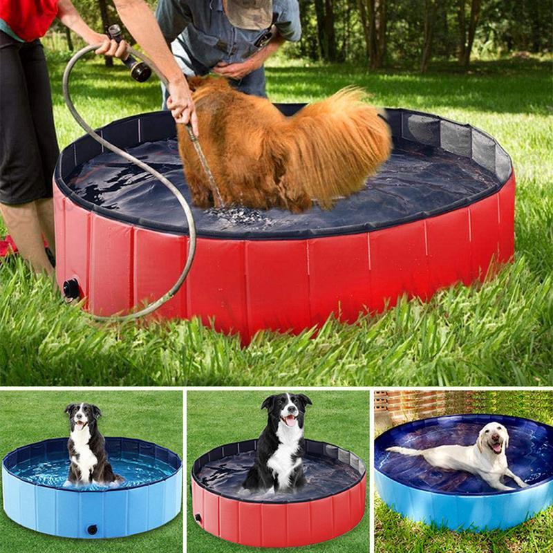 Piscine pliable pour chien, en PVC, baignoire pour animaux de compagnie, tapis rafraîchissant, piscine pour grands et moyens chiens, accessoires, piscine pliable en PVC pour animaux de compagnie, baignoire pour chiens.