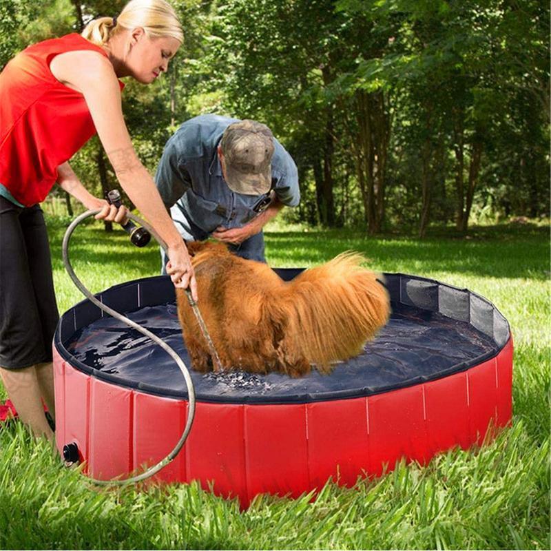 Piscine pliable pour chien, en PVC, baignoire pour animaux de compagnie, tapis rafraîchissant, piscine pour grands et moyens chiens, accessoires, piscine pliable en PVC pour animaux de compagnie, baignoire pour chiens.