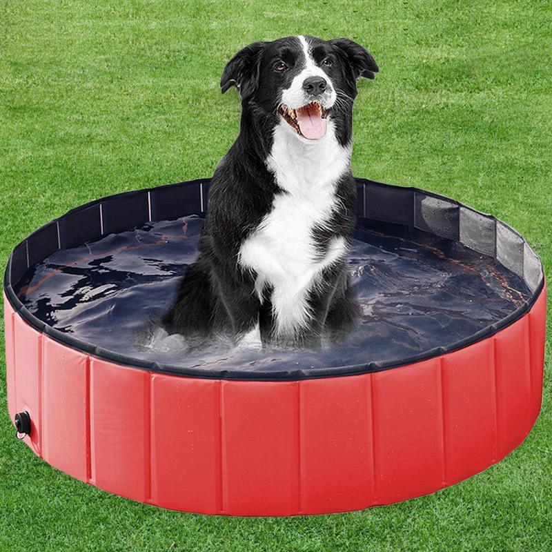 Piscine pliable pour chien, en PVC, baignoire pour animaux de compagnie, tapis rafraîchissant, piscine pour grands et moyens chiens, accessoires, piscine pliable en PVC pour animaux de compagnie, baignoire pour chiens.