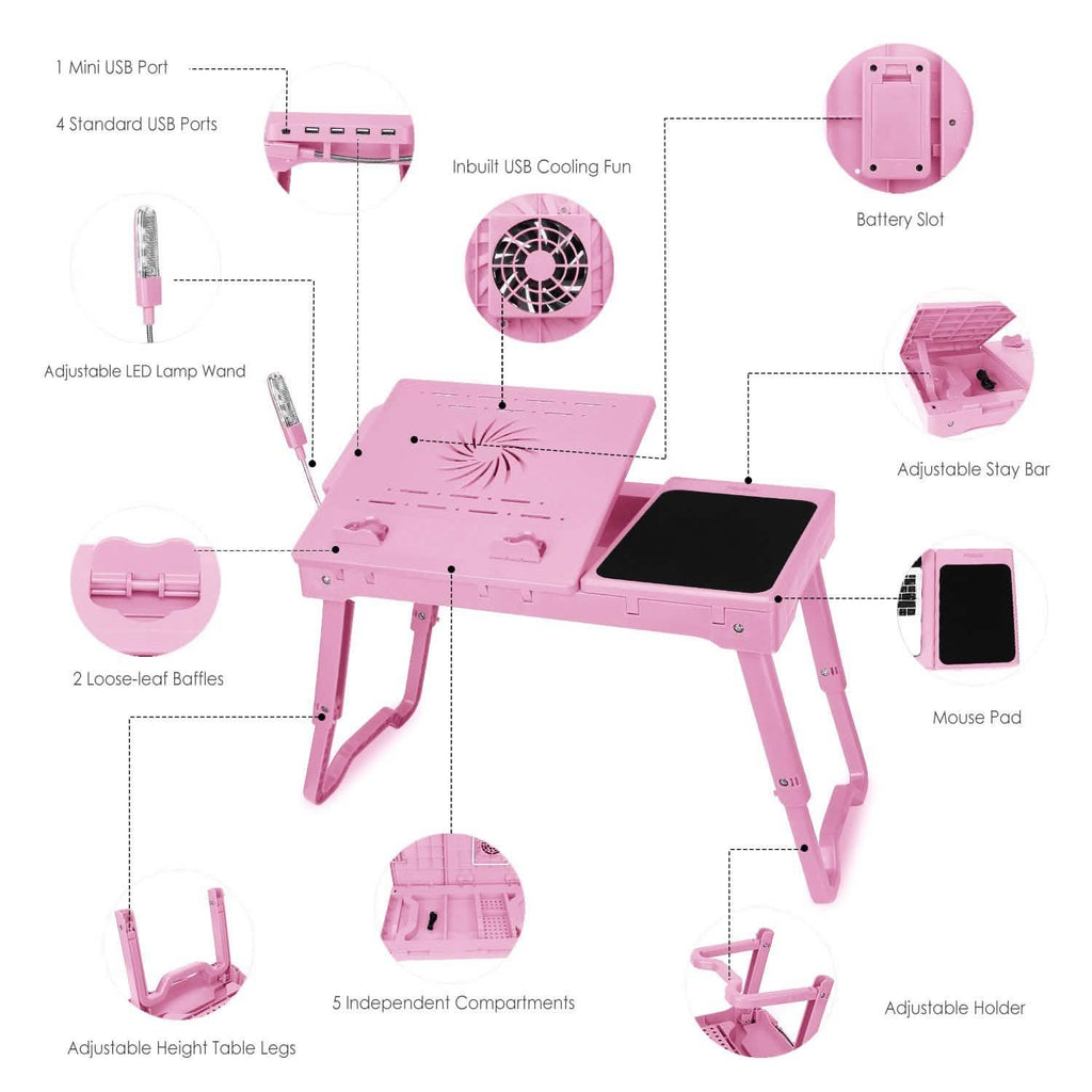 Table d'ordinateur portable pliable pour lit ou bureau