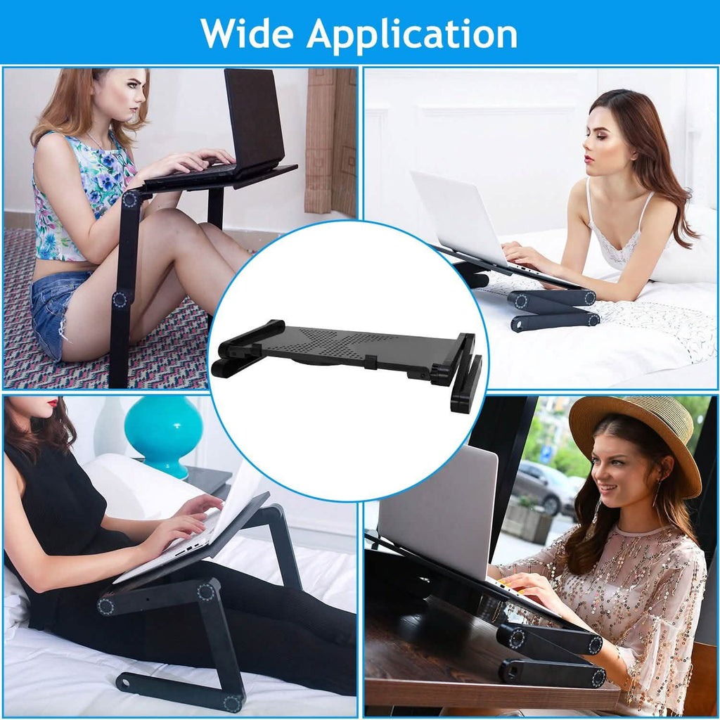 Table d'ordinateur portable pliable, bureau pour ordinateur portable avec tapis de souris intégré