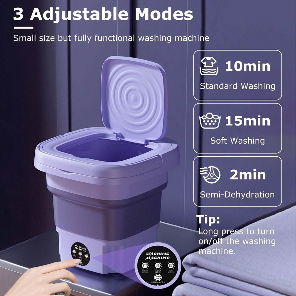 Machine à Laver Pliable avec Panier d'Essorage Détachable