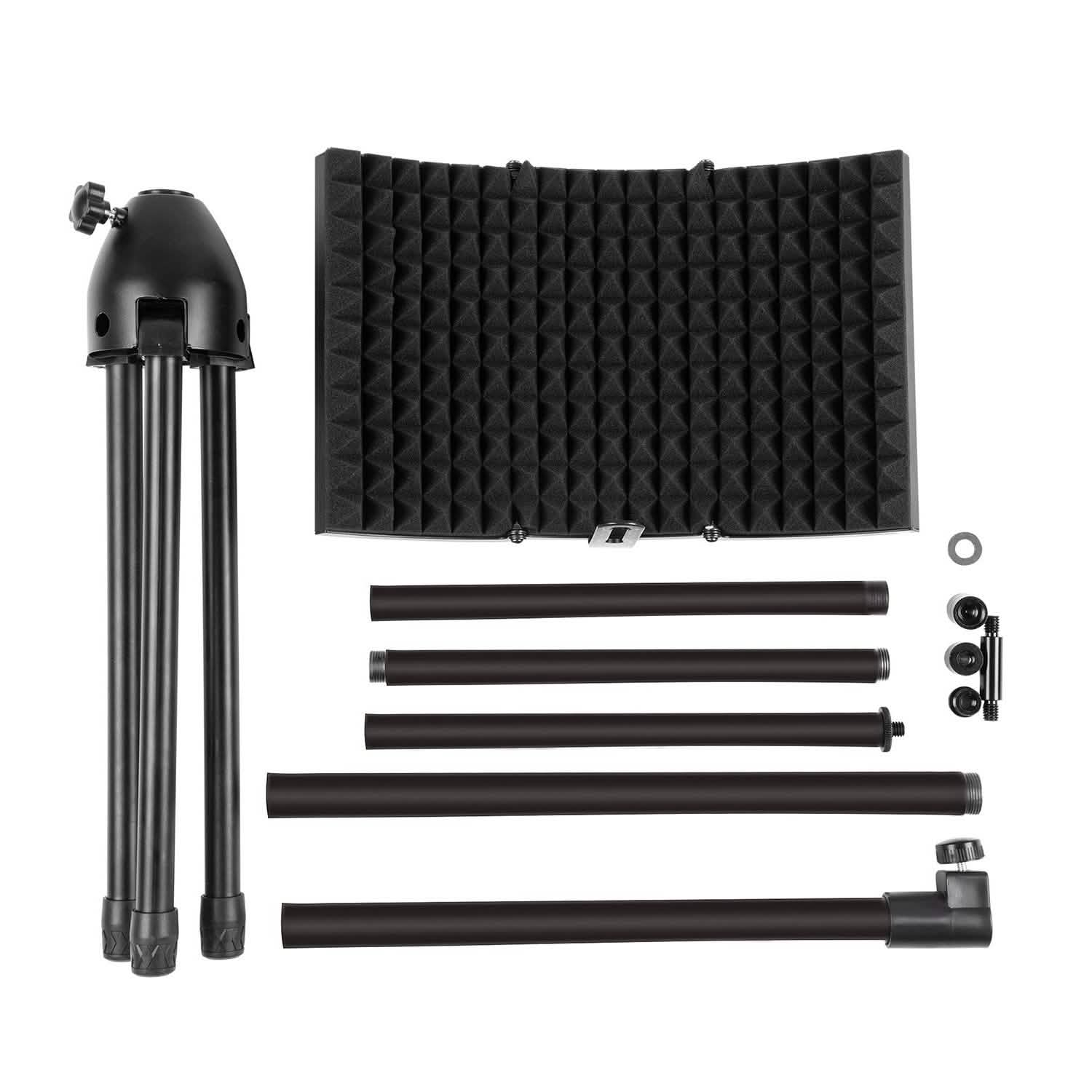 Filtre anti-pop pliable avec trépied réglable pour microphone