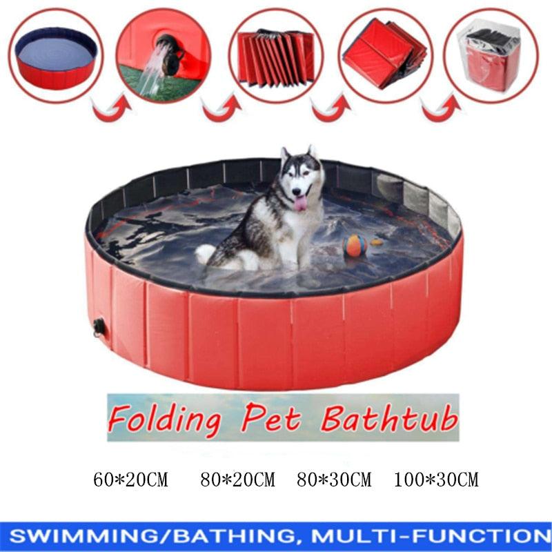 Piscine pliable pour chien et chat, baignoire en PVC pour laver les chiens, lit de maison pour chiens de grande et petite taille, piscine d'été portative, baignoires antidérapantes en PVC, pliable pour chiens de petite et moyenne taille.