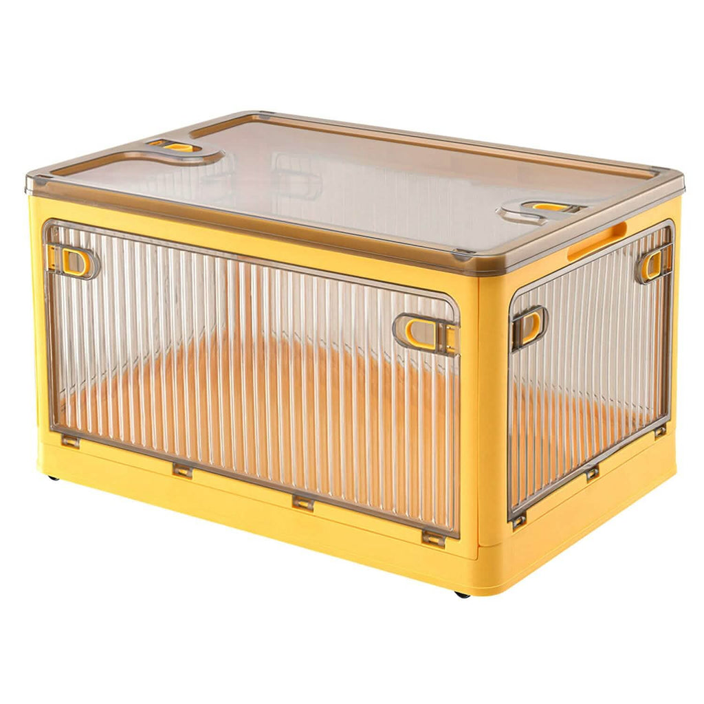 Bacs de rangement pliables avec couvercle 4 portes empilables et verrouillables