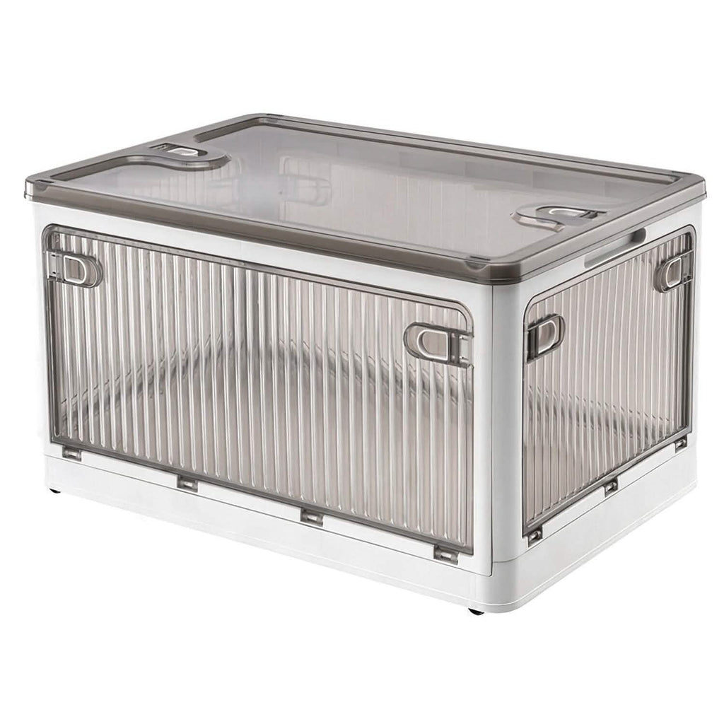 Bacs de rangement pliables avec couvercle 4 portes empilables et verrouillables