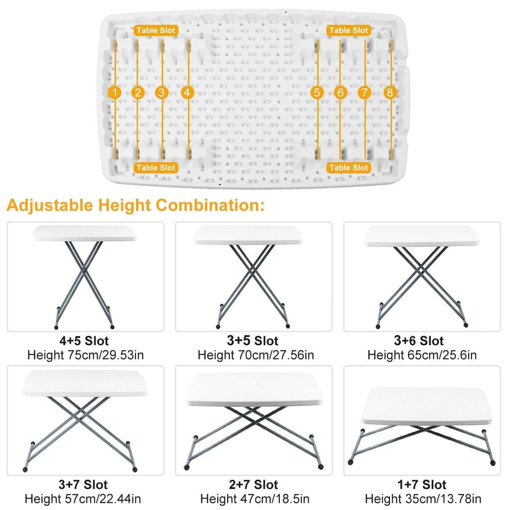 Table à goûter pliable réglable en hauteur