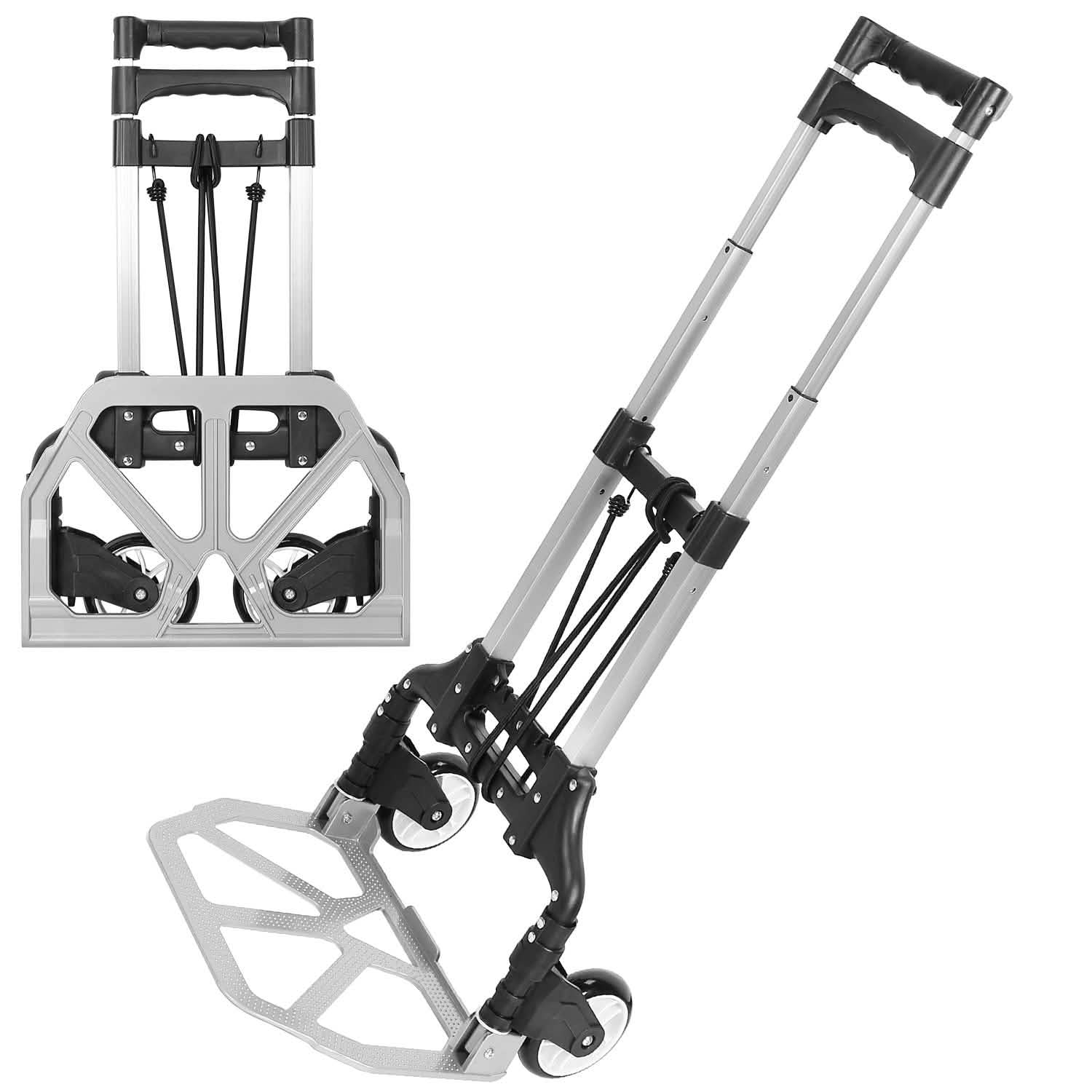 Chariot à bagages pliant avec corde élastique