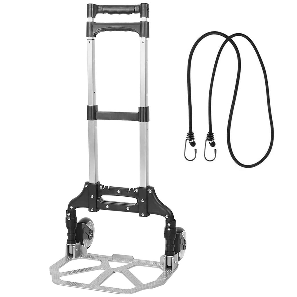 Chariot à bagages pliant avec corde élastique