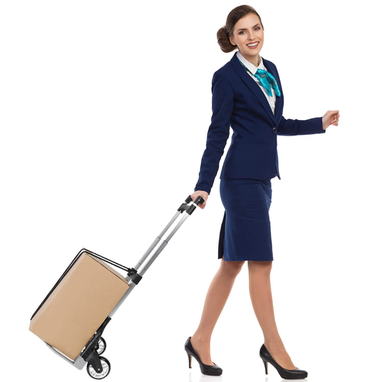 Chariot à bagages pliant avec corde élastique