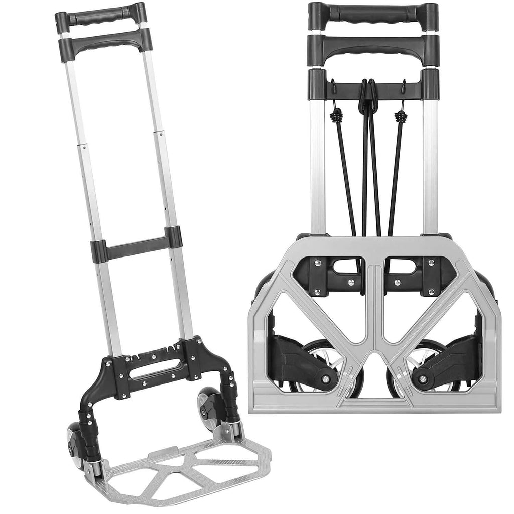 Chariot à bagages pliant avec corde élastique
