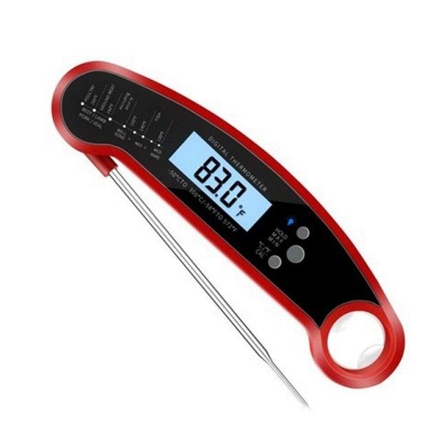 Thermomètre de cuisine pour barbecue, étanche, lecture instantanée, pour viande, ultra rapide, numérique avec rétroéclairage et calibrage, pour cuisine, barbecue, fumoir, friture, ustensiles de cuisine