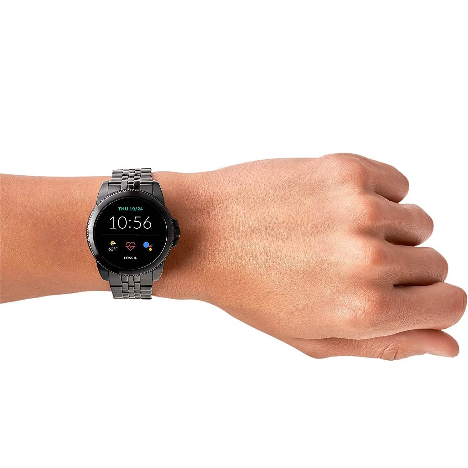 Montre intelligente Fossil Gen 5E à écran tactile de 44 mm en acier inoxydable pour homme avec Alexa