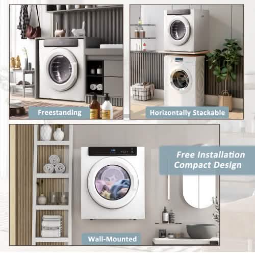 Sèche-linge à chargement frontal avec écran tactile et tambour en acier inoxydable