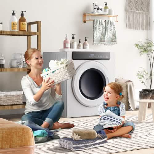 Sèche-linge à chargement frontal avec écran tactile et tambour en acier inoxydable
