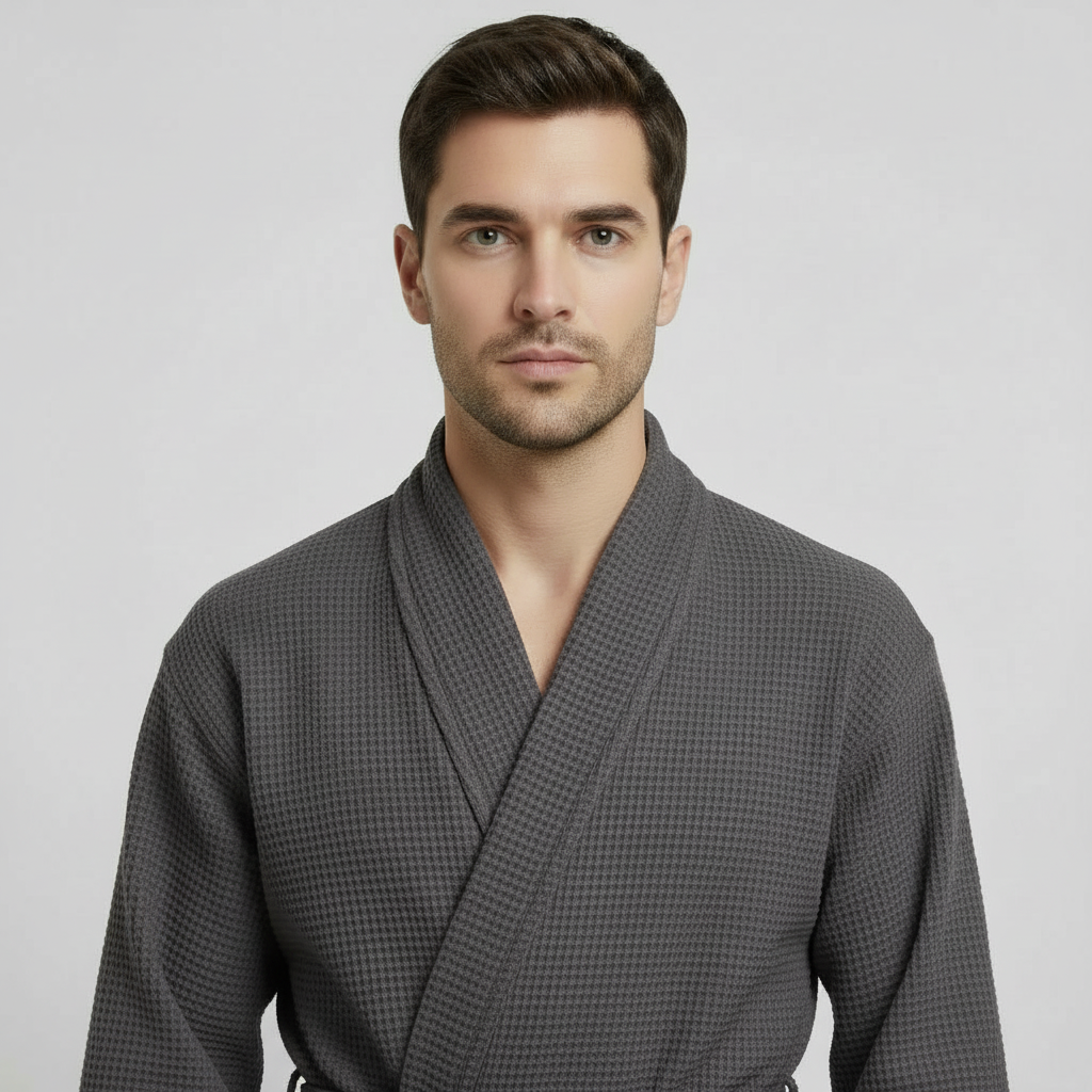 Peignoir gaufré pour homme - Absorbant, Léger