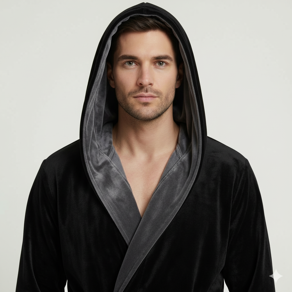 Robe de chambre pour homme à capuche – Confort douillet ultra-doux pour le quotidien