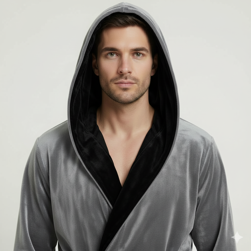Robe de chambre pour homme à capuche – Confort douillet ultra-doux pour le quotidien