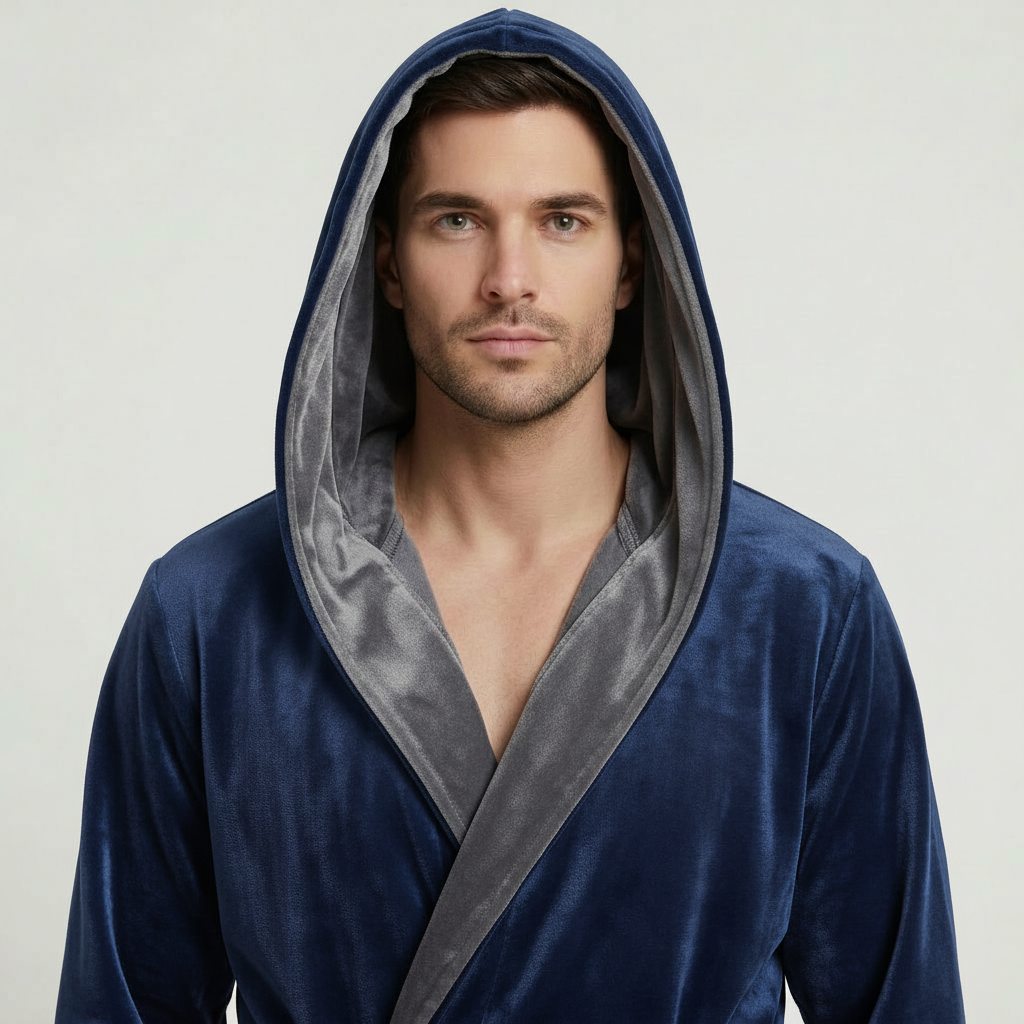 Robe de chambre pour homme à capuche – Confort douillet ultra-doux pour le quotidien