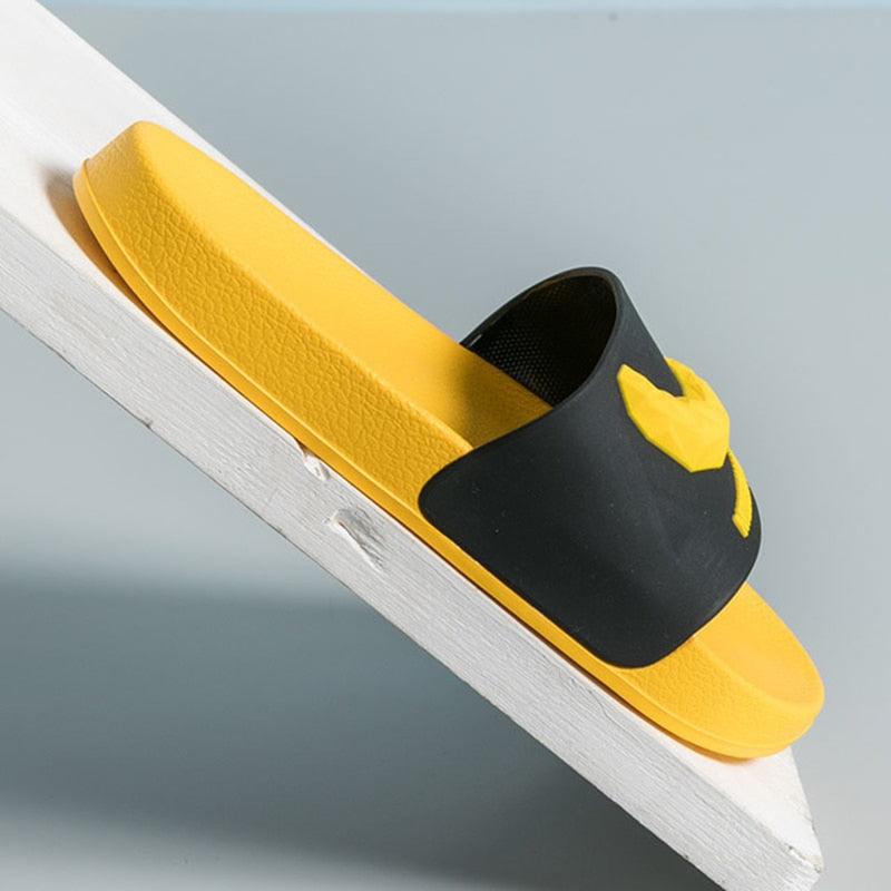 Chaussons d'été à lanières pour femmes, motif banane, tongs de maison d'intérieur, antidérapantes, pour salle de bain, motif orange, sandales douces et antidérapantes pour douche et bain