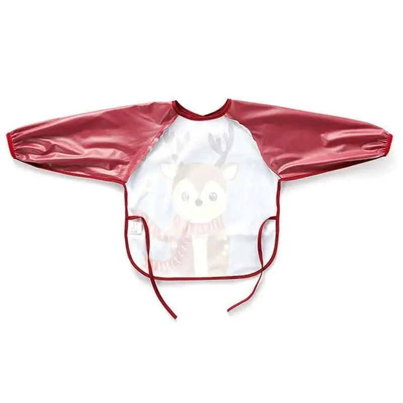 Bavette de tablier à manches longues, imperméable, réglable, avec poche, motif dessin animé mignon, pour bébés, un cadeau merveilleux
