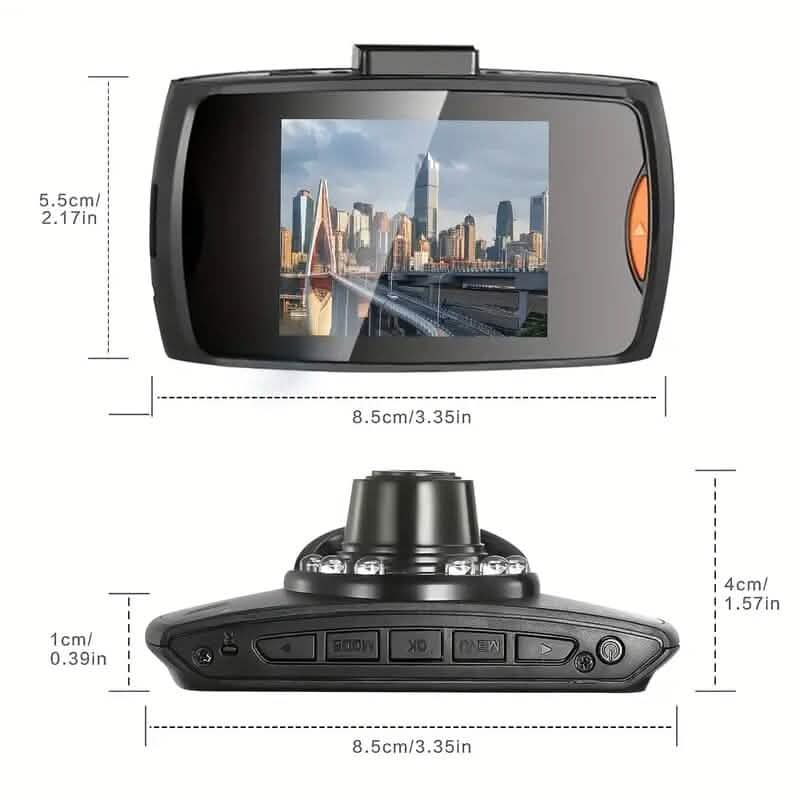 Caméra embarquée Full HD 1080p avec grand angle de vue de 140° et vision nocturne infrarouge
