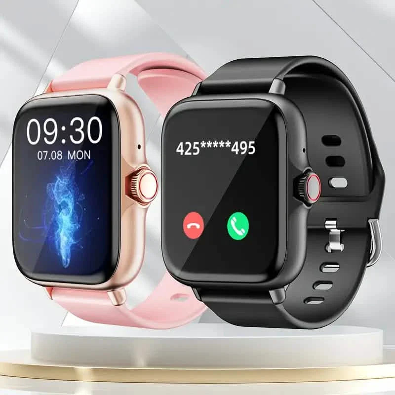 Montre connectée plein écran tactile avec suivi d'activité, fonctions d'appel et de message, podomètre et plus encore