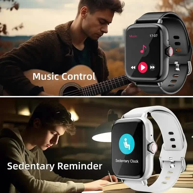 Montre connectée plein écran tactile avec suivi d'activité, fonctions d'appel et de message, podomètre et plus encore